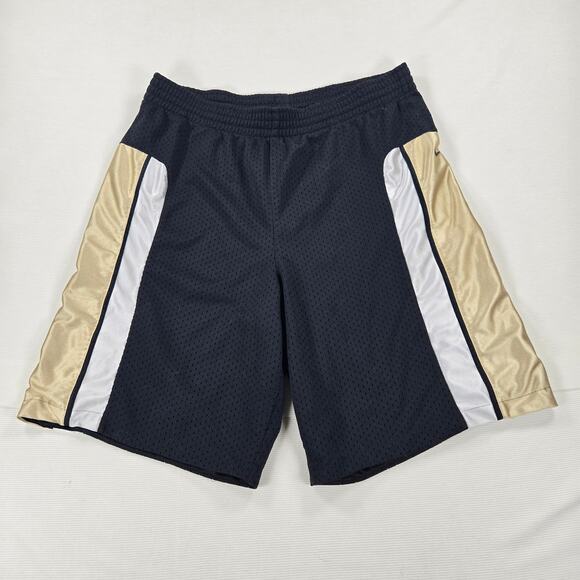 Vintage Nike Mesh Durasheen Black Gold White Athletic Shorts Men's Size Medium - Picture 1 of 5